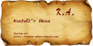 Kuchár Absa névjegykártya